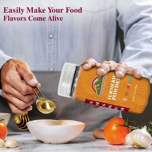 Turmeric Powder Plastic Shaker - 6.35 oz | HIMALAYAN CHEF